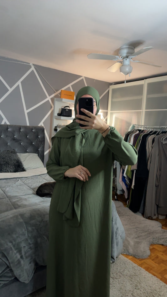 Abaya Ayesha vert militaire