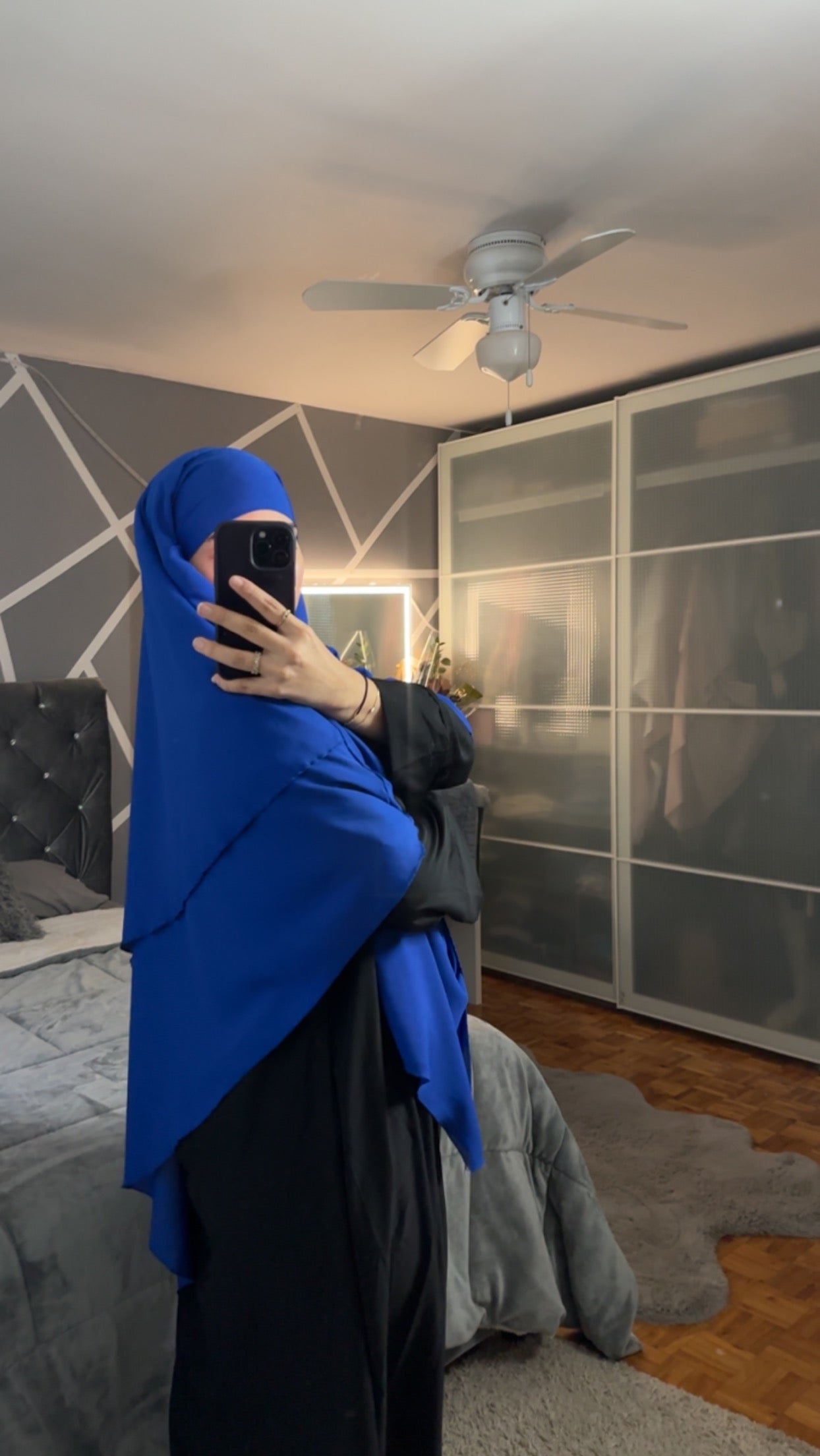 Khimar bleu deux couche