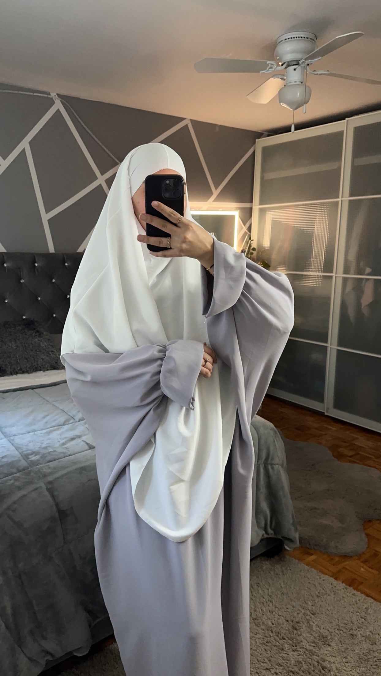 Abaya Maïssa gris claire